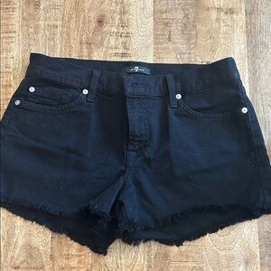 7 For All Mankind Black Jean Shorts